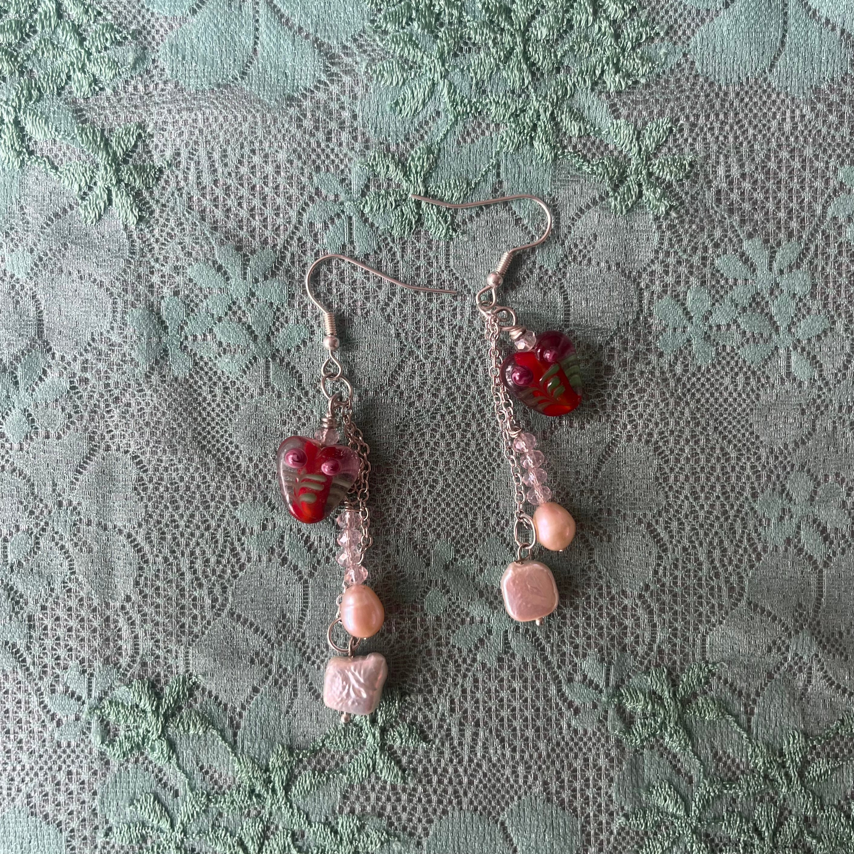 Freshwater pearl dangly earrings